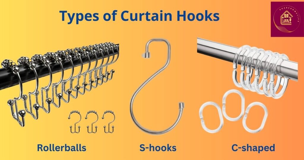 types of curtain hooks